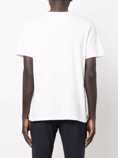 Shop Paul Smith Contrast-trim T-shirt In Weiss