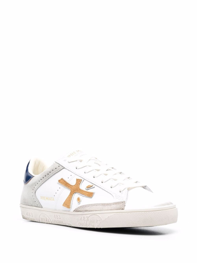 Shop Premiata Steven Low-top Sneakers In Weiss