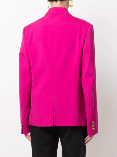 Shop Versace Single-breasted Fitted Blazer In Rosa