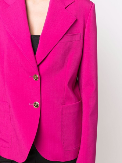 Shop Versace Single-breasted Fitted Blazer In Rosa