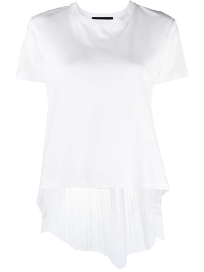 Red Valentino Point D'esprit Panel T-shirt In Weiss