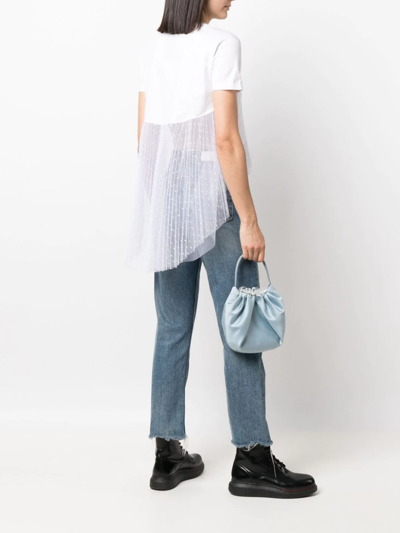 Red Valentino Point D'esprit Panel T-shirt In Weiss