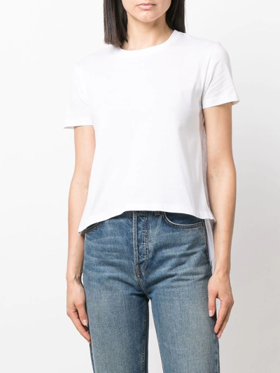 Red Valentino Point D'esprit Panel T-shirt In Weiss