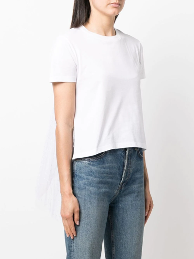 Red Valentino Point D'esprit Panel T-shirt In Weiss