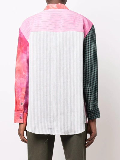 Shop Song For The Mute Patchwork Long-sleeve Shirt In Rosa
