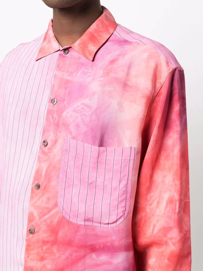Shop Song For The Mute Patchwork Long-sleeve Shirt In Rosa