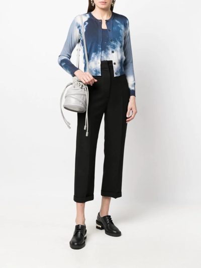 Alexander Mcqueen Cloud Print Wool-silk Tank Top In Blue