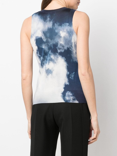 Shop Alexander Mcqueen Sky-print Vest Top In Blue