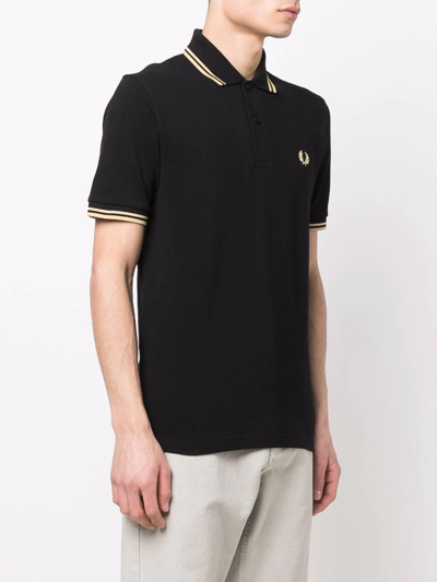 Shop Fred Perry Twin-tipped Polo Shirt In Black