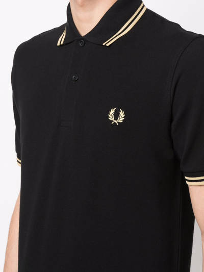 Shop Fred Perry Twin-tipped Polo Shirt In Black