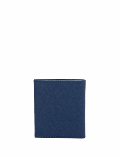 Shop Prada Saffiano Leather Bifold Wallet In Blau