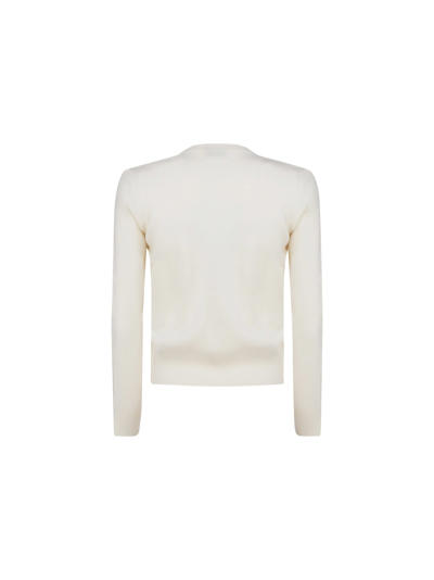 Shop Moncler Cardigan In White