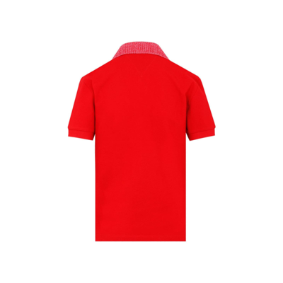 Shop Bottega Veneta Short Sleeved Buttoned Polo Shirt In Scarlet