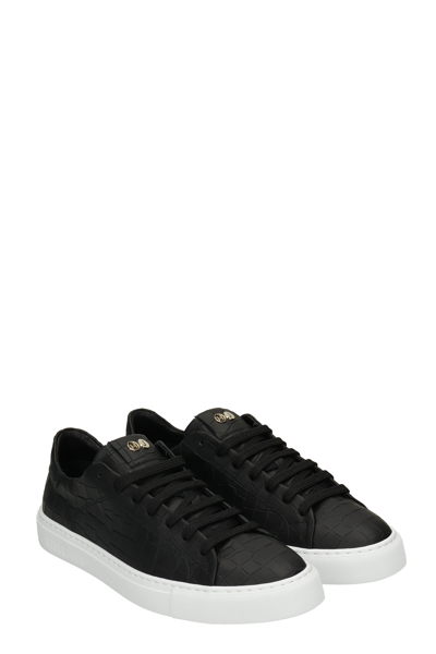 Shop Hide & Jack Sneakers In Black Leather In Blkwht