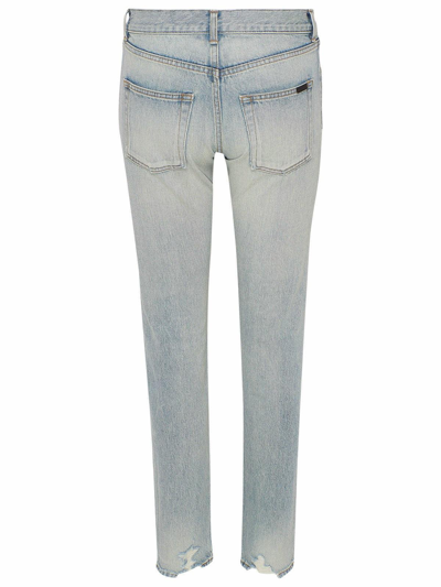 Shop Saint Laurent 80s Vintage Boyfriend Jeans In Vintage Blue