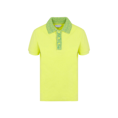 Shop Bottega Veneta Buttoned Short-sleeved Polo Shirt In Kiwi
