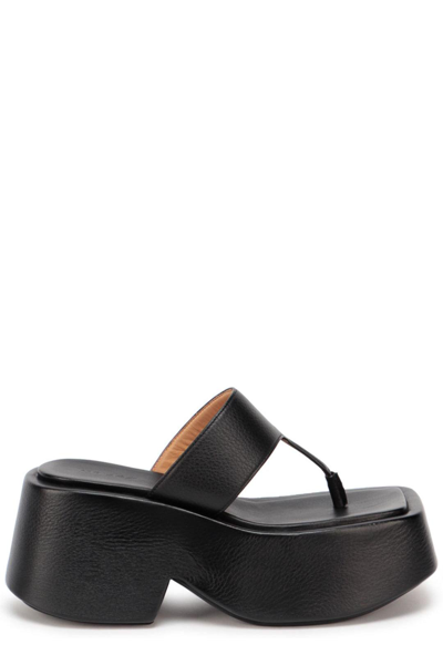 Marsèll Slip-on Platform Thong Sandals In Nero