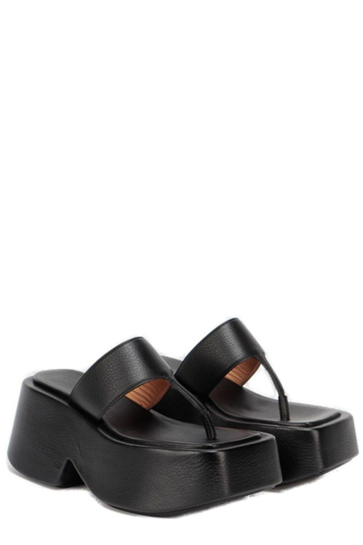 Marsèll Slip-on Platform Thong Sandals In Nero