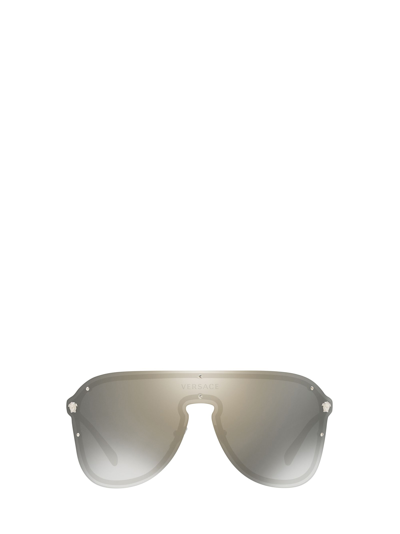 Shop Versace Eyewear Ve2180 Silver Sunglasses