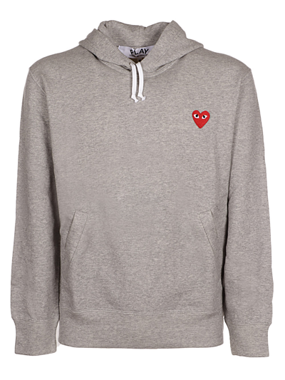 Shop Comme Des Garçons Play Play Hooded Sweatshirt In Grey