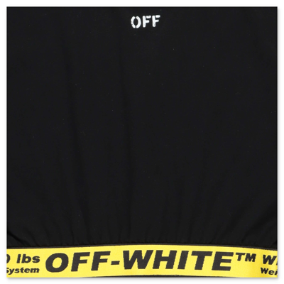 Shop Off-white Off White Abito Nero In Jersey Di Cotone