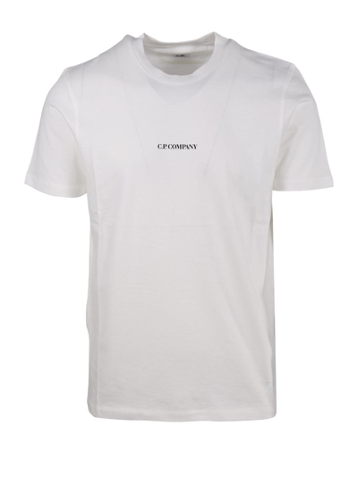 Shop C.p. Company Logo Printed Crewneck T-shirt In Gauze White