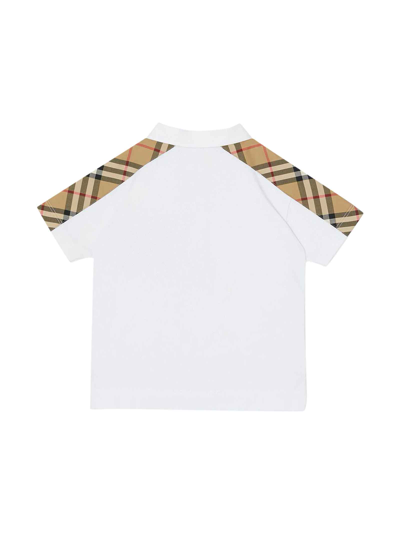 Shop Burberry White Polo Shirt