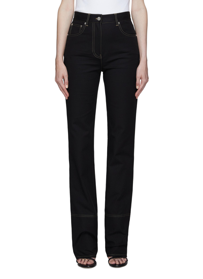 Shop Helmut Lang High Rise Straight Leg Jeans In Black