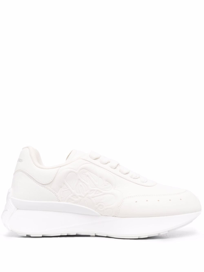 Shop Alexander Mcqueen Runner Sprint Leather Sneakers In White