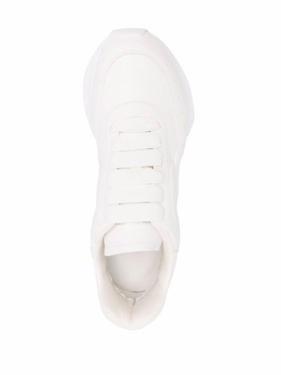Shop Alexander Mcqueen Runner Sprint Leather Sneakers In White
