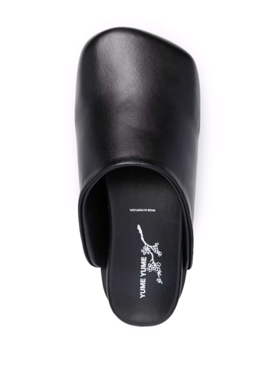 Shop Yume Yume Woman's Black Vegan Leather Track Slide Mules