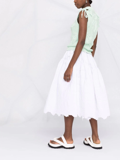 Shop Cecilie Bahnsen Rosie Quilted Skirt In White