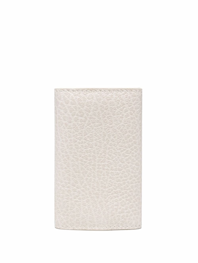 Maison Margiela Grained Leather Folding Keyring In Grey
