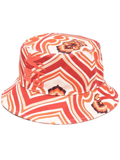 Shop Etro Abstract-print Bucket Hat In Orange