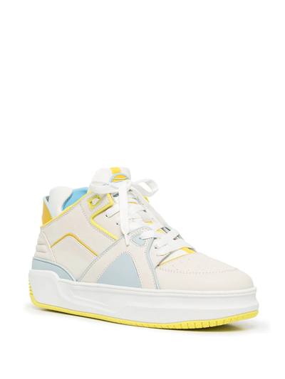 Just Don Colour-block Panelled Trainers In White