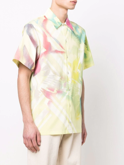 Shop Koché Abstract-print Short-sleeve Shirt In Gelb