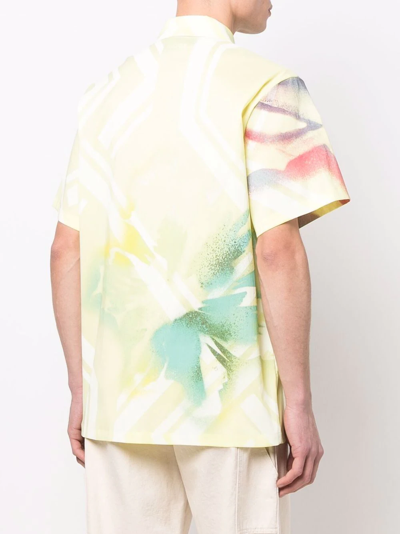 Shop Koché Abstract-print Short-sleeve Shirt In Gelb