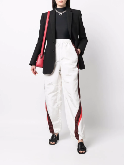 Marine Serre Unisex Paneled Moiré Track Pants In Weiss