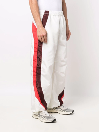 Marine Serre Unisex Paneled Moiré Track Pants In Weiss