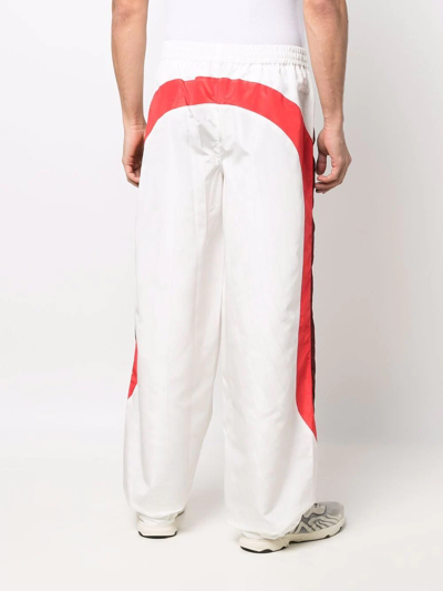 Marine Serre Unisex Paneled Moiré Track Pants In Weiss
