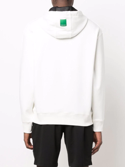Shop Emporio Armani Beach Hut-print Hooded Sweatshirt In Weiss