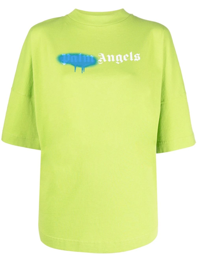 Palm Angels Sprayed logo-print T-shirt - Farfetch
