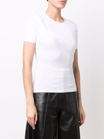 Shop Alyx Asymmetric Twist T-shirt In Weiss