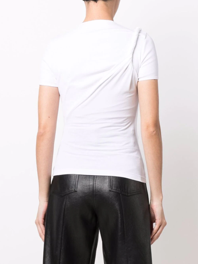 Shop Alyx Asymmetric Twist T-shirt In Weiss