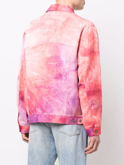 Shop Song For The Mute Colour-block Tie-dye Jacket In Rosa