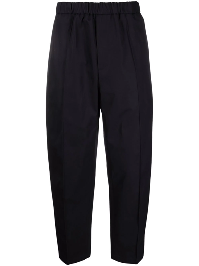 Shop Jil Sander Elasticated-waist Straight-leg Trousers In Blau