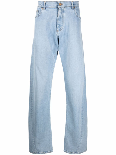 Shop Versace Wide-leg Relaxed Jeans In Blau