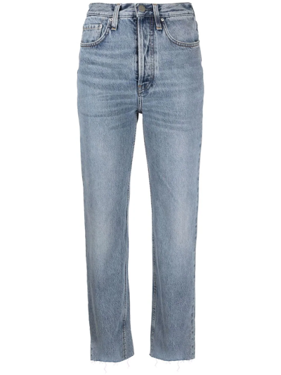 Shop Totême Straight-leg Cropped Jeans In Blau