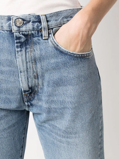 Shop Totême Straight-leg Cropped Jeans In Blau