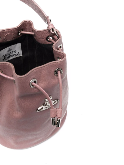 Shop Vivienne Westwood Carrie Leather Bucket Bag In Rosa